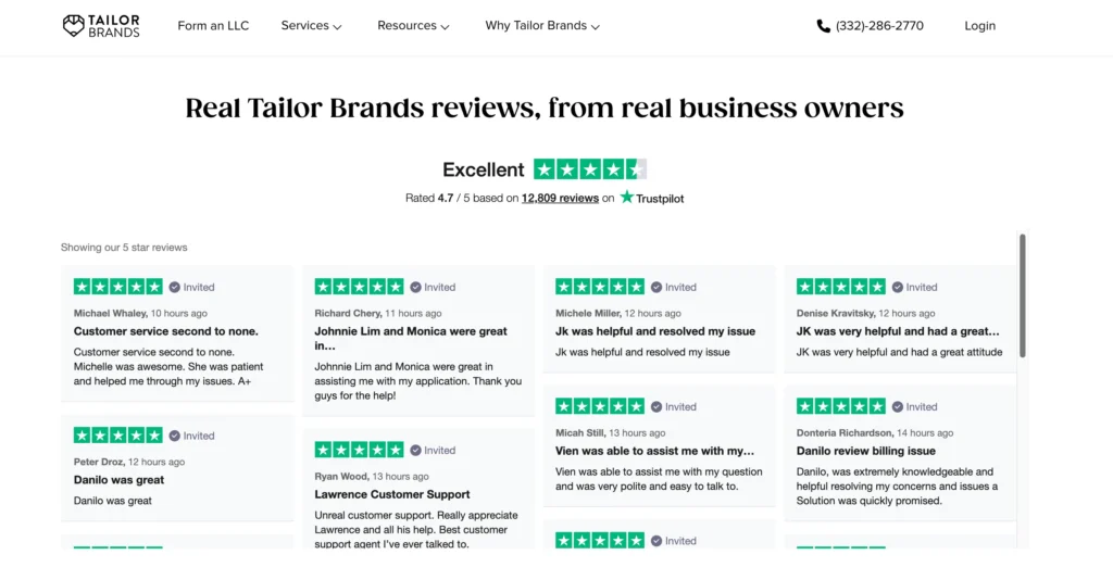 Tailor Brands - User Reviews